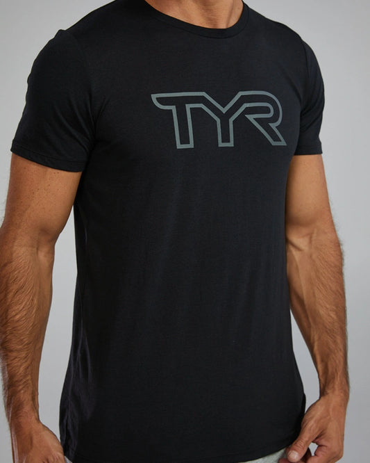 TYR Men's Ultrasoft Lightweight Tri Blend Tech Tee - Big Logo