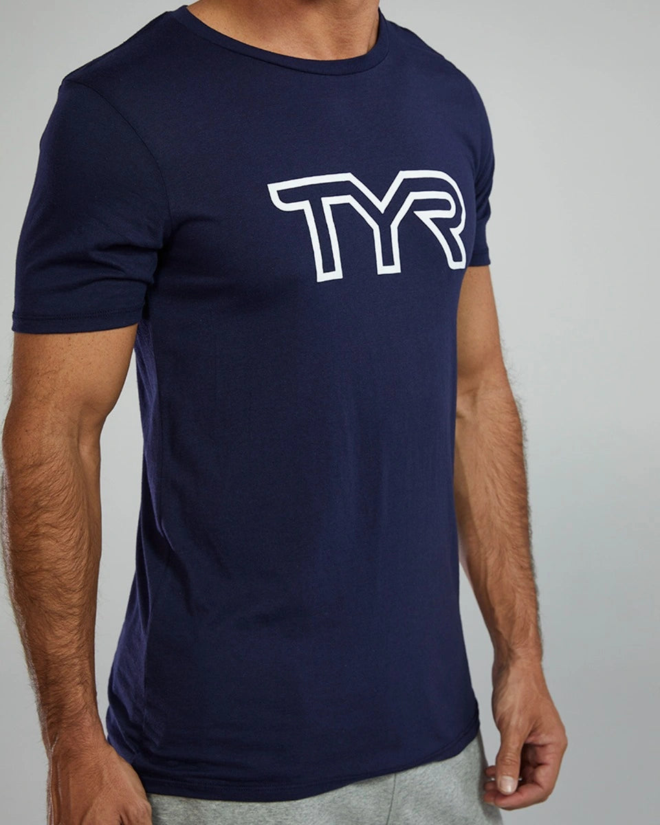 TYR Men's Ultrasoft Lightweight Tri Blend Tech Tee - Big Logo