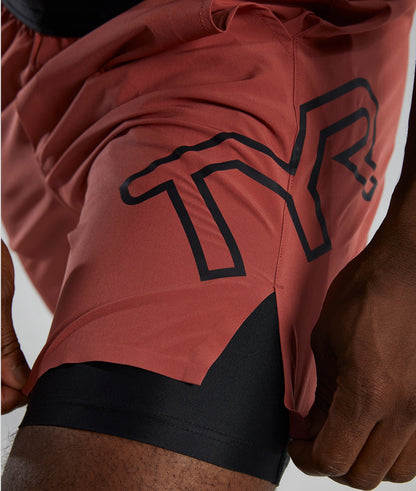 TYR Hydrosphere™ Men's Lined 7" Unbroken Big Logo Shorts - Solid