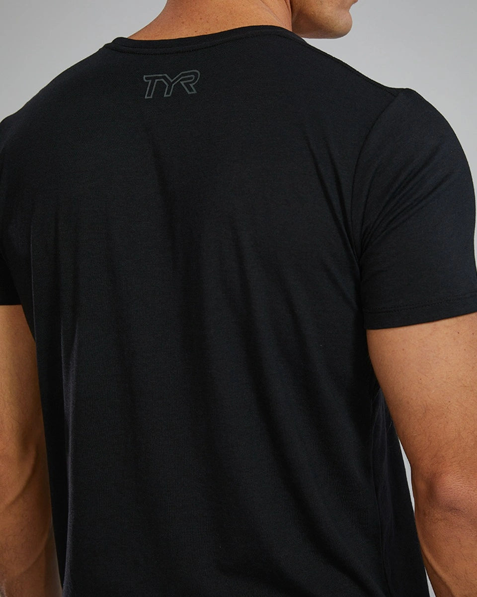 TYR Men's Ultrasoft Lightweight Tri Blend Tech Tee - Big Logo